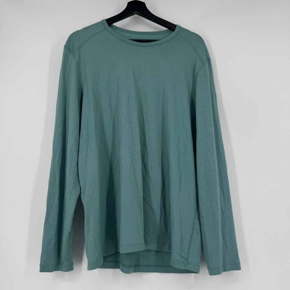 Icebreaker Merino 200 Oasis Long Sleeve Crewe Mens XL Green Base Layer Shirt